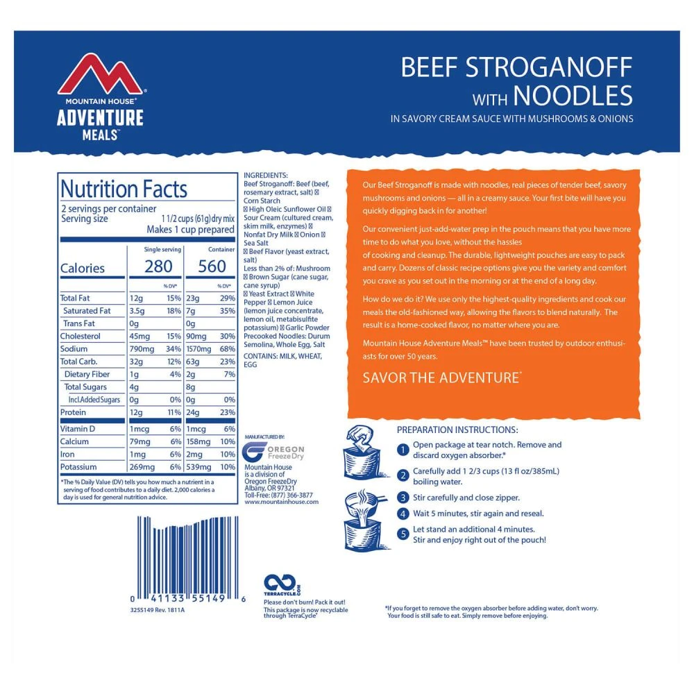 Mountain House Beef Stroganoff Adventure Meal - Image 2